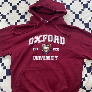 Oxford University maroon burgundy hoodie sweatshirt size M